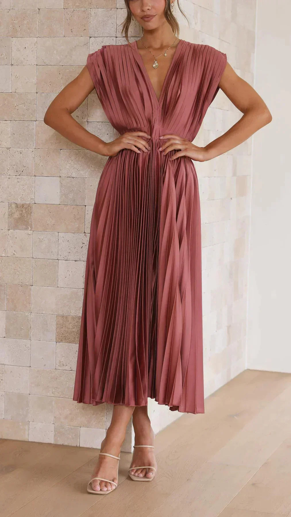 Stilla | Elegante Sexet Plisseret Kjole
