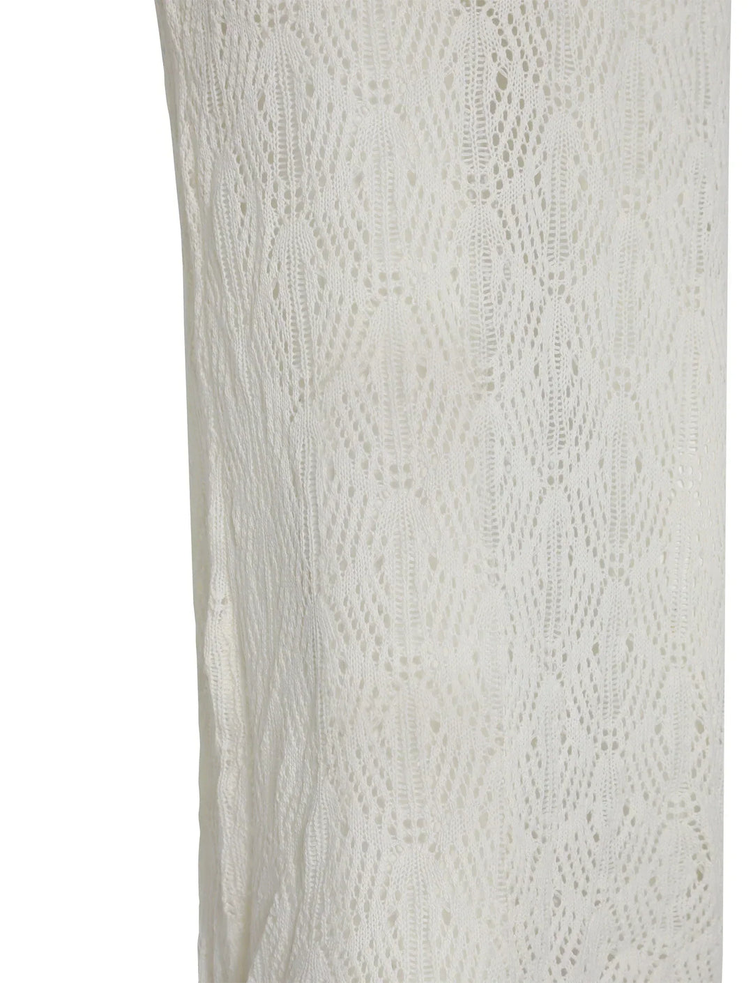 Stilla | Elegante Strikket Hvid Maxi Kjole