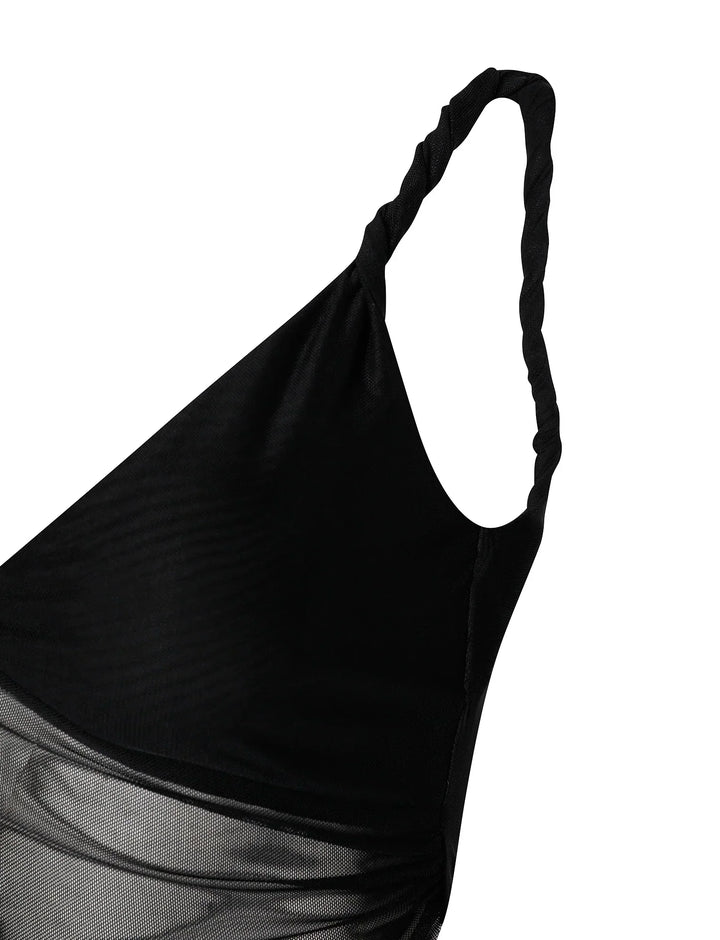Stilla | Afslappet Sort Crop Top Med Nederdel