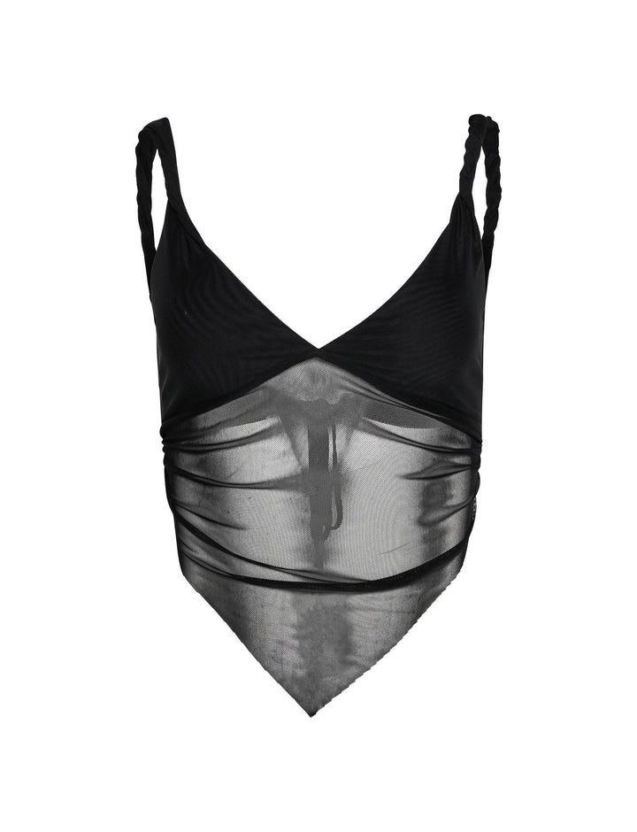 Stilla | Afslappet Sort Crop Top Med Nederdel