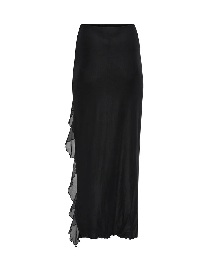 Stilla | Afslappet Sort Crop Top Med Nederdel