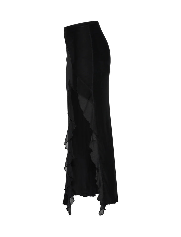Stilla | Afslappet Sort Crop Top Med Nederdel
