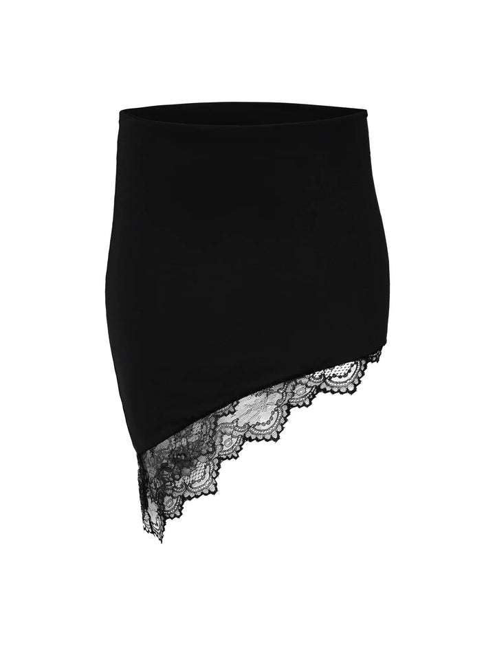Stilla | Stilfuld Sort Crop Top Med Nederdel