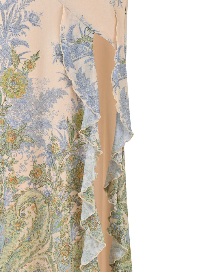 Stilla | Floral Print Hvid Maxi Kjole