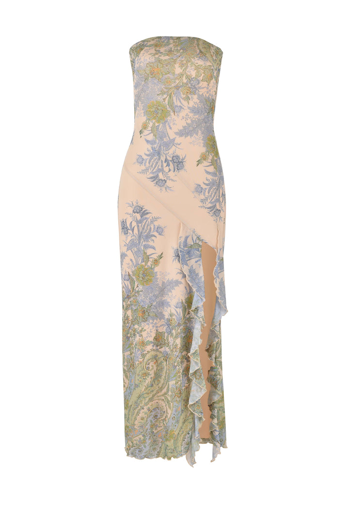 Stilla | Floral Print Hvid Maxi Kjole