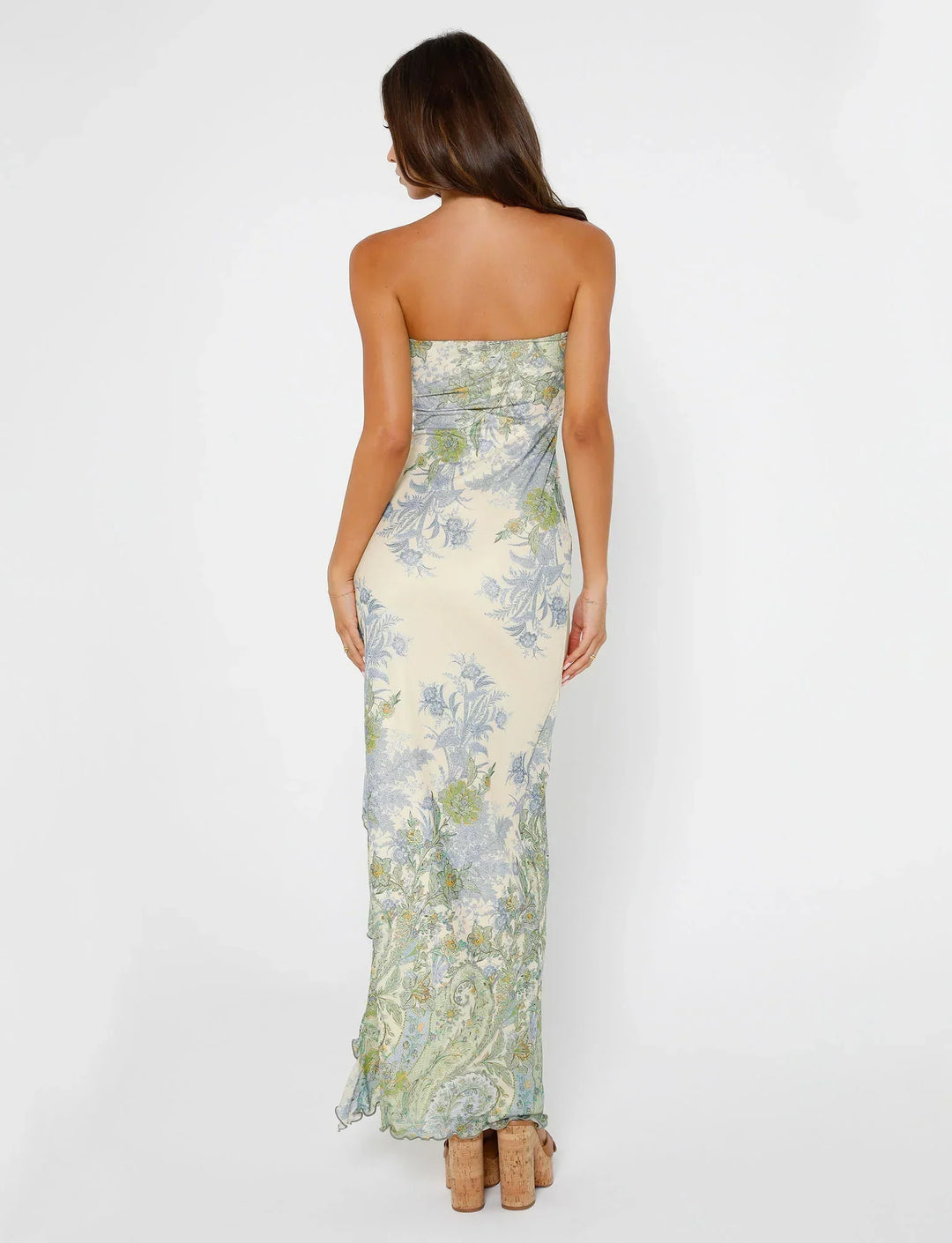 Stilla | Floral Print Hvid Maxi Kjole
