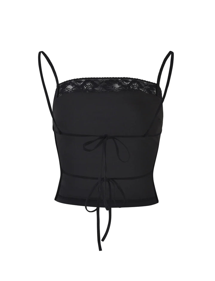 Stilla | Stilfuld Sort Crop Top Med Nederdel