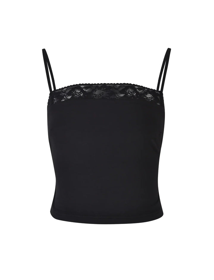 Stilla | Stilfuld Sort Crop Top Med Nederdel