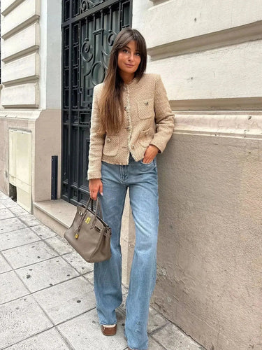 Stilla | Dame Cropped Tweed-Jakke