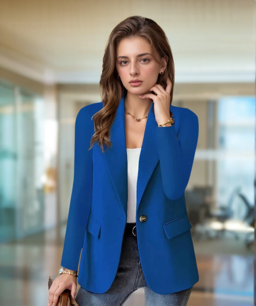 Stilla | Elegant Blazer Med Lange Ærmer Og Reverskrave Til Damer