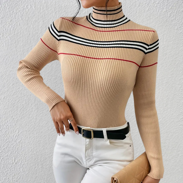 Stilla | Stribede Turtleneck Sweater til Damer