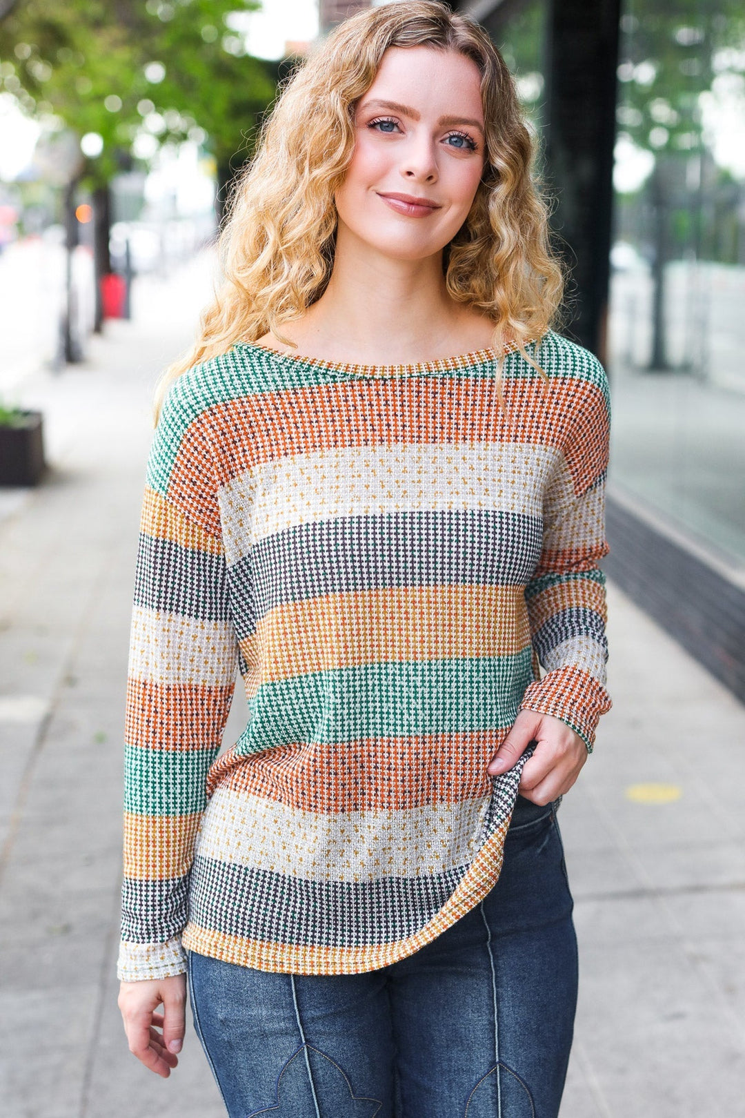 Stilla | Smuk Grøn Stribet Vintage Bluse i To Farver Fra You Hunter