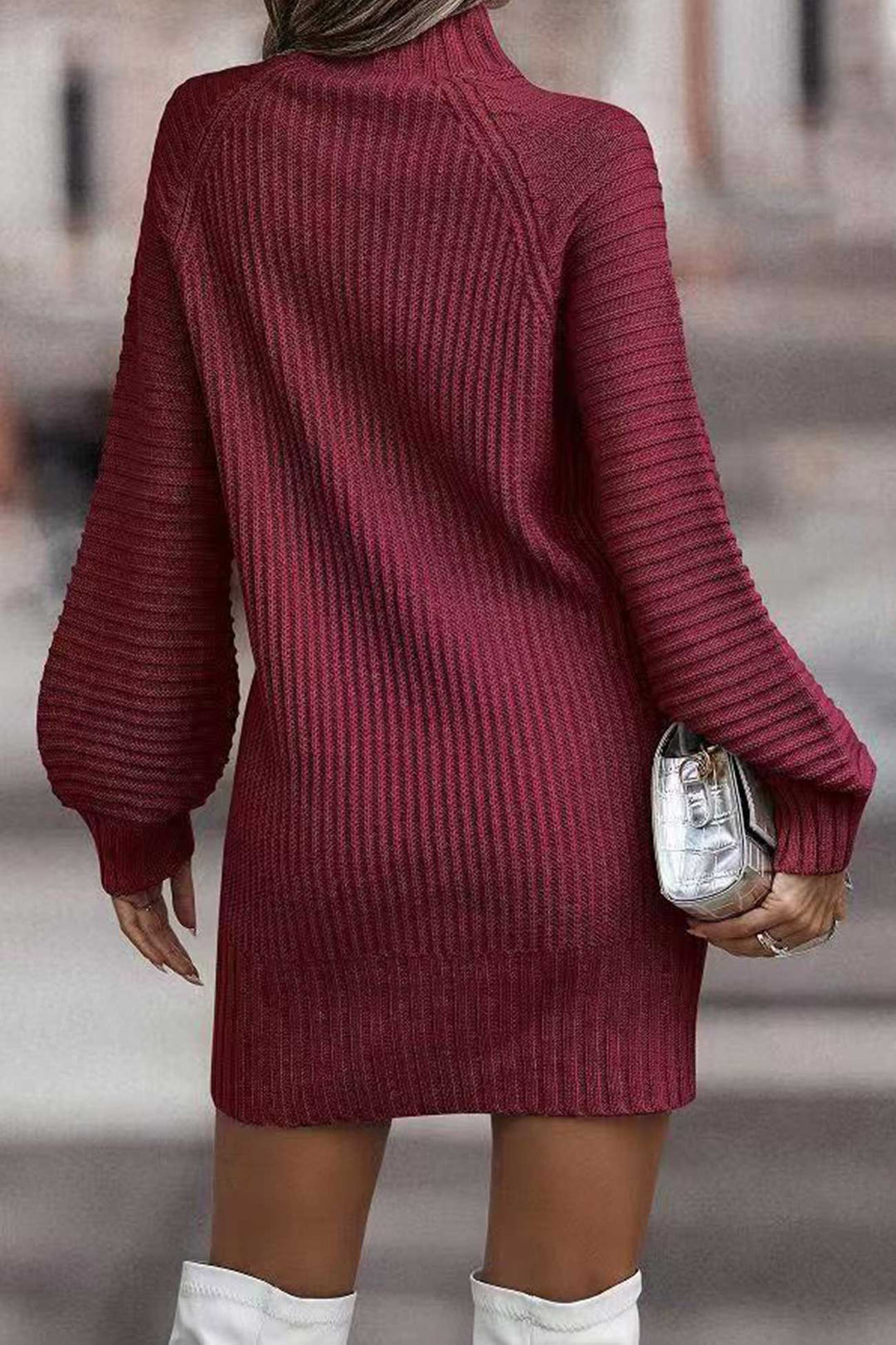 Stilla | Pullover Kjole Med Rullekrave i Ensfarvet