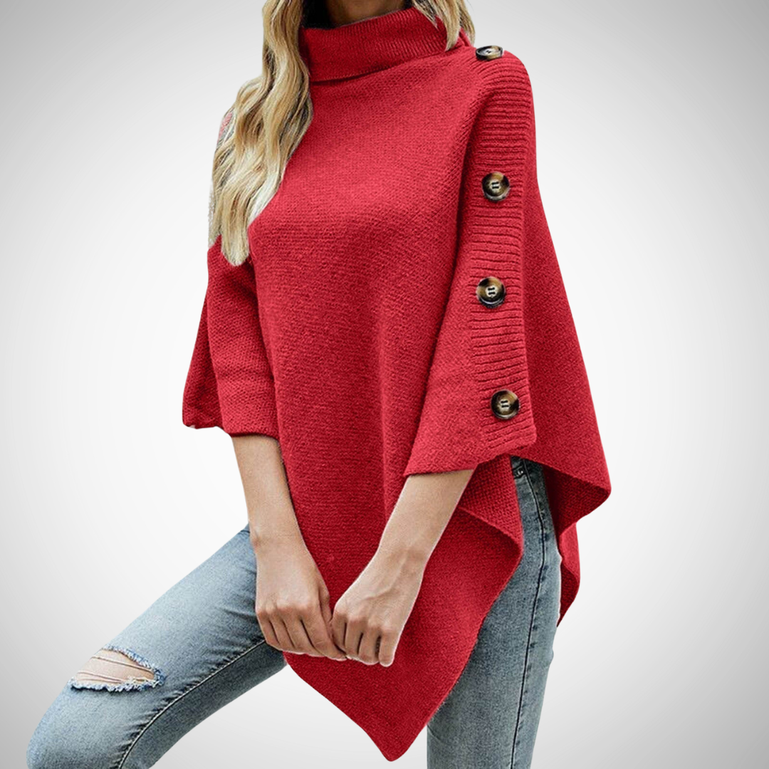 Stilla | Knap Detalje Strik Poncho