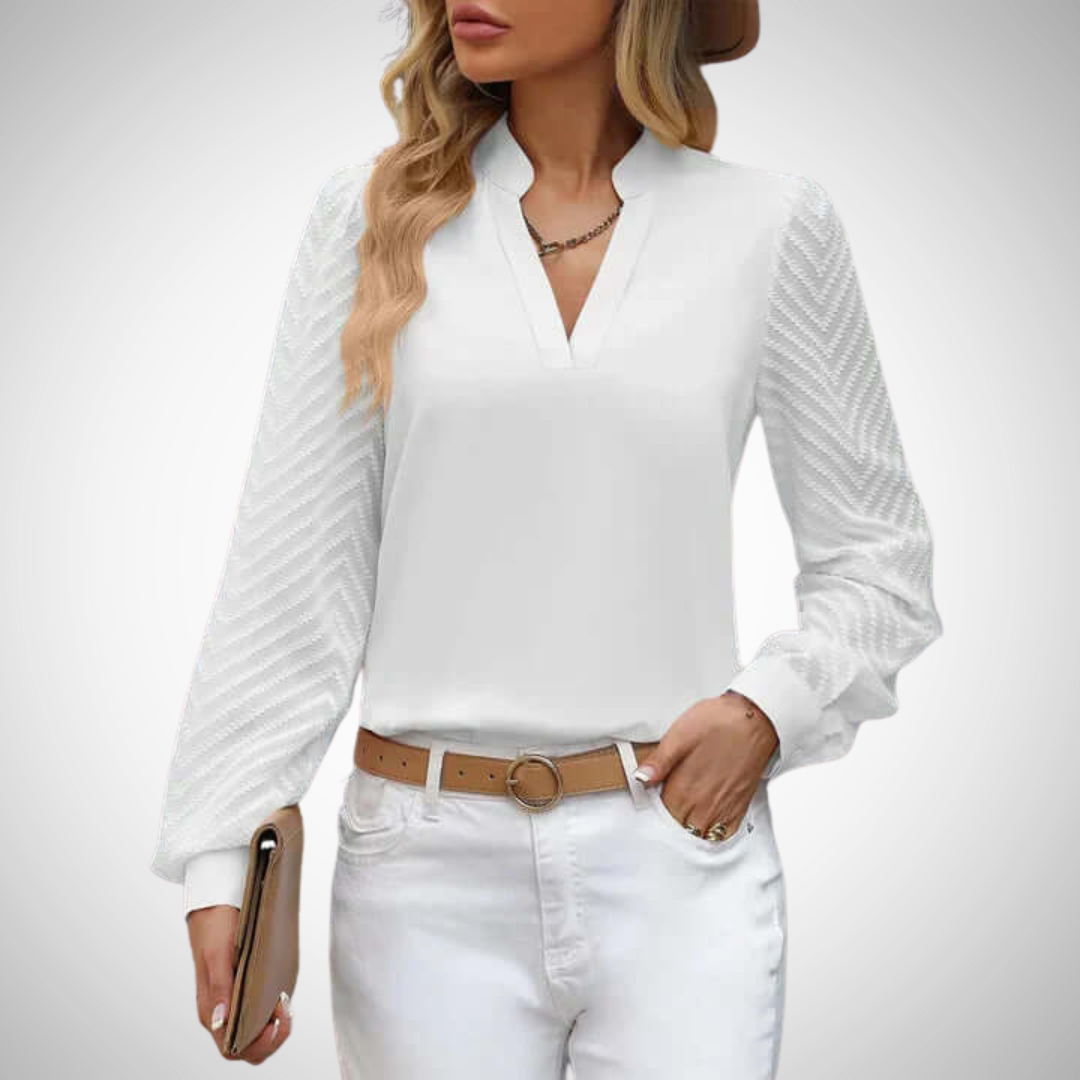 Stilla | V-udskæring Chiffon Top
