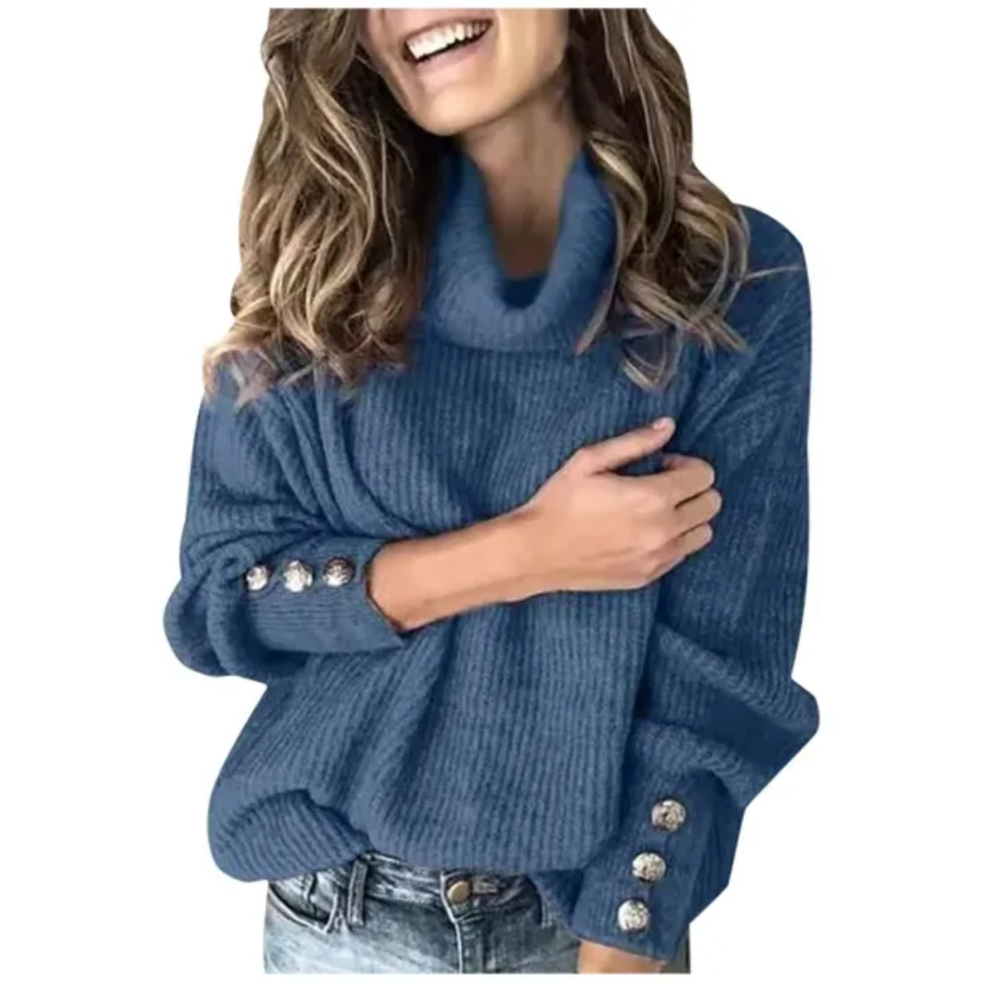 Stilla | Knapmanchet Rullekravepullover