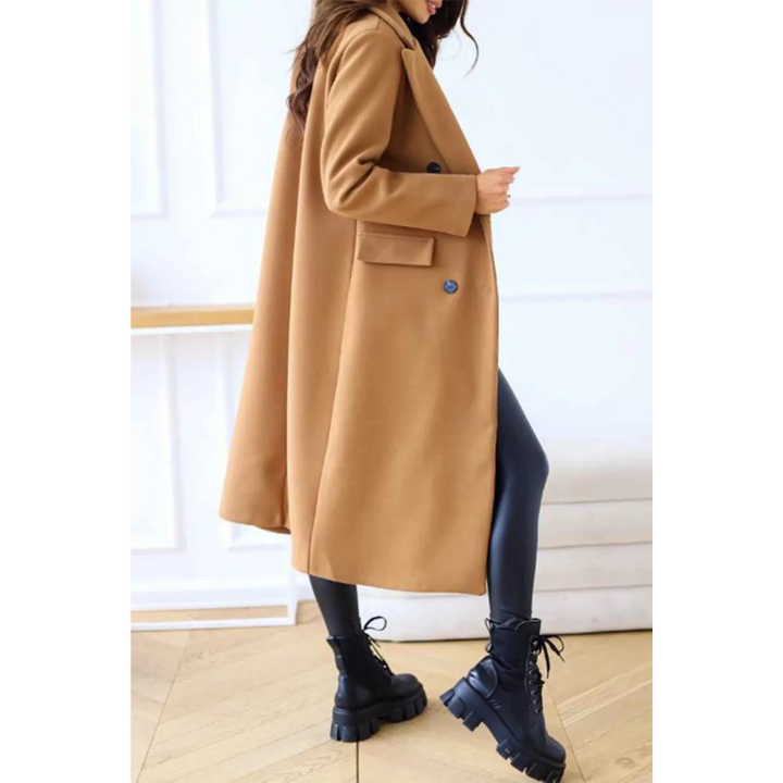Stilla | Langfrakke Oversized Fit Uldkvalitet Dobbelt Knapper Klassiske Detaljer