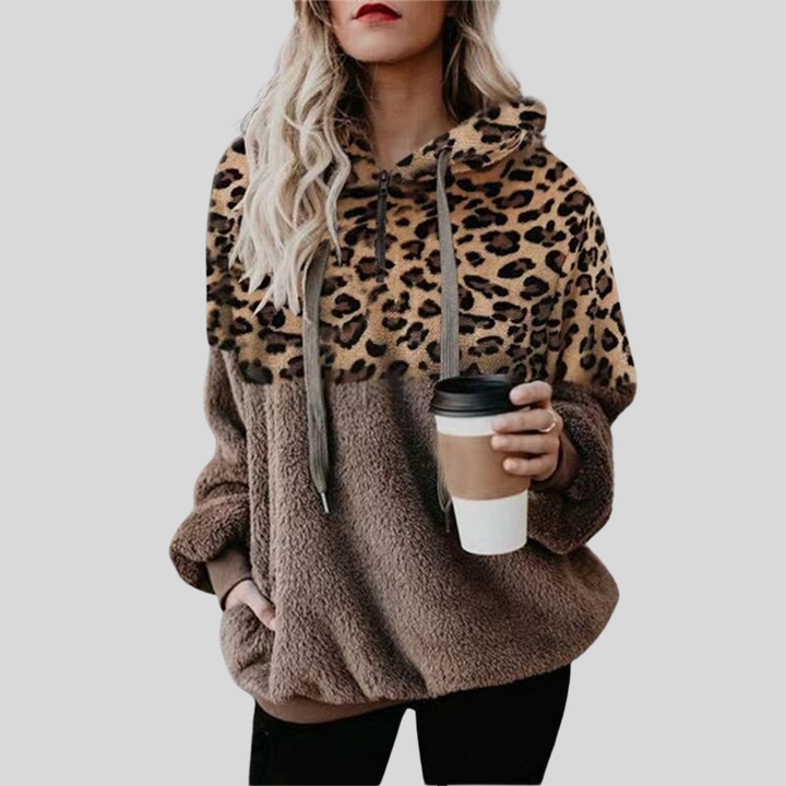 Stilla | Hoodie Plus Size Blødt fleece med kængurulomme og hætte