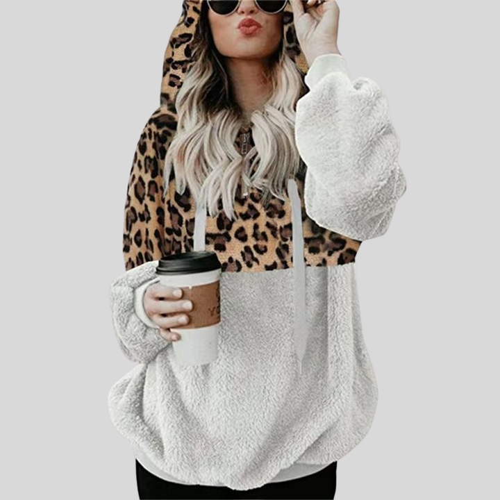 Stilla | Hoodie Plus Size Blødt fleece med kængurulomme og hætte