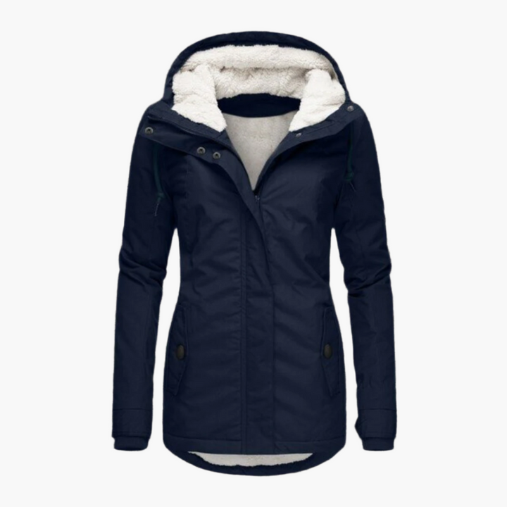 Stilla | Vinterjakke Sherpa-Hoodie - Moderigtig Parka til Kolde Dage, Figurvenlig Pasform, Perfekt Hverdagsven.