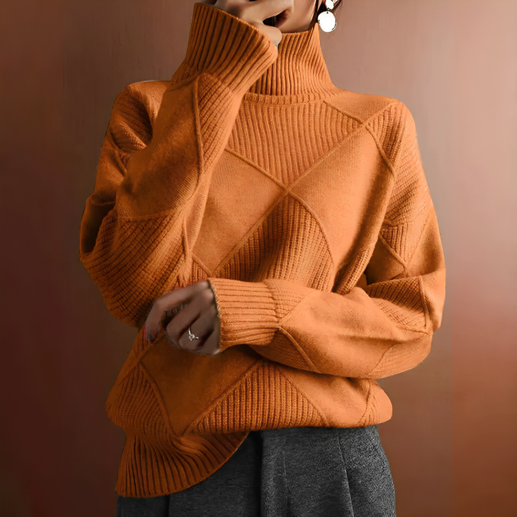 Stilla | Blød og Casual Strikket Sweater med Høj Hals