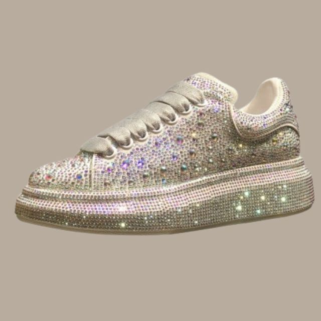 Stilla | Glitrende Sneakers Med Krystal Dekorationer