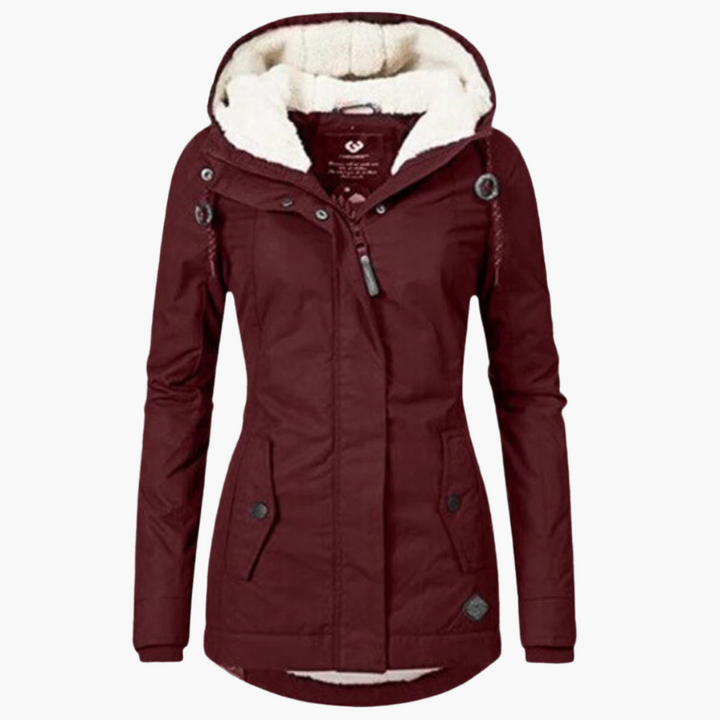 Stilla | Vinterjakke Sherpa-Hoodie - Moderigtig Parka til Kolde Dage, Figurvenlig Pasform, Perfekt Hverdagsven.