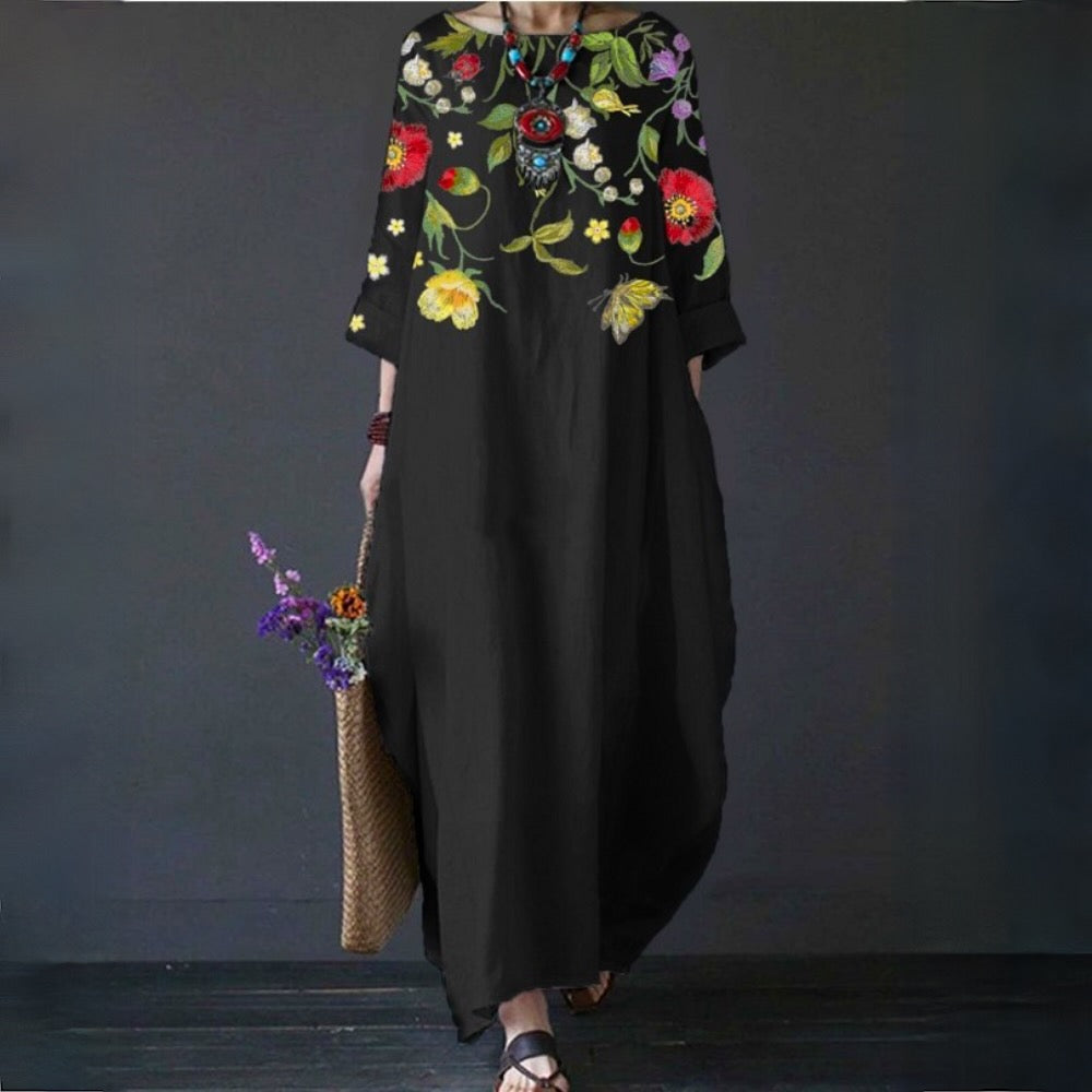Stilla | Boho Kjole Med Smukt Blomsterprint
