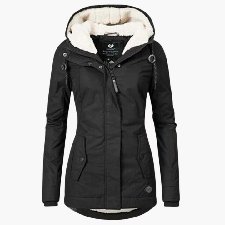 Stilla | Vinterjakke Sherpa-Hoodie - Moderigtig Parka til Kolde Dage, Figurvenlig Pasform, Perfekt Hverdagsven.