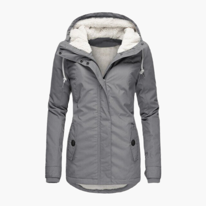 Stilla | Vinterjakke Sherpa-Hoodie - Moderigtig Parka til Kolde Dage, Figurvenlig Pasform, Perfekt Hverdagsven.