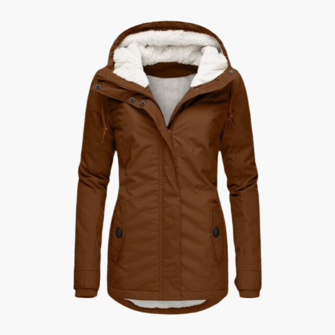 Stilla | Vinterjakke Sherpa-Hoodie - Moderigtig Parka til Kolde Dage, Figurvenlig Pasform, Perfekt Hverdagsven.