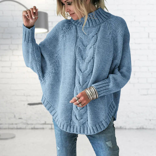 Stilla | Lang Groft Strikket Pullover Til Kvinder