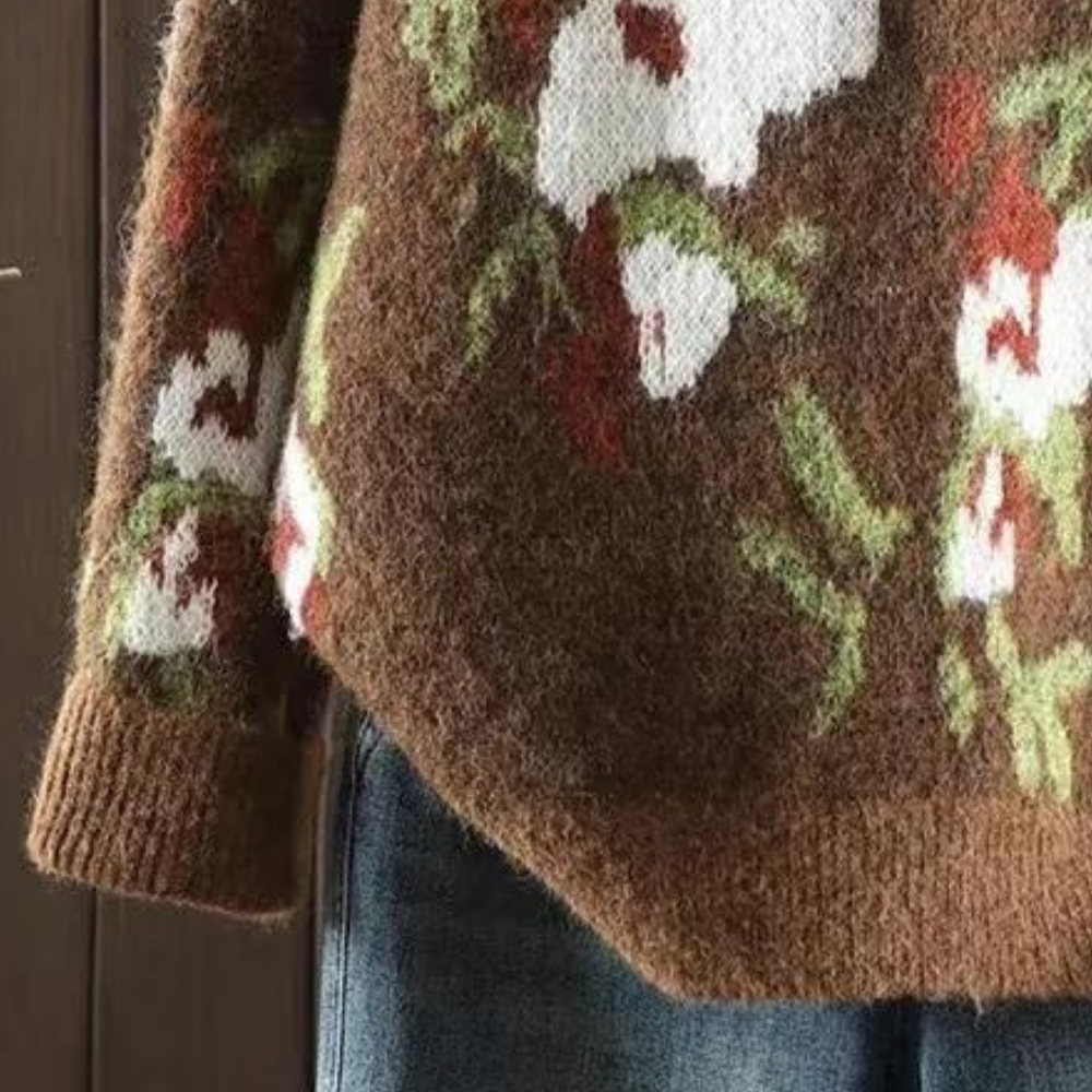 Stilla | Blomsterstrikket Trøje til Kvinder