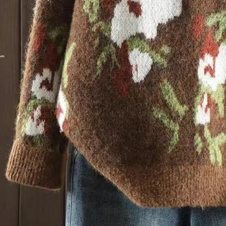 Stilla | Blomsterstrikket Trøje til Kvinder