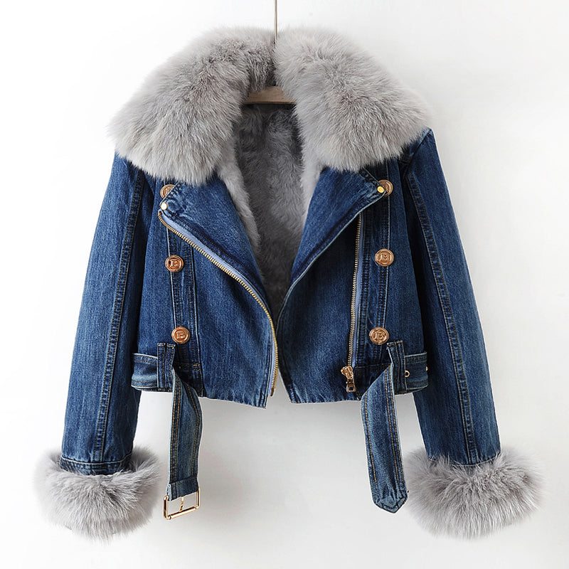 Stilla | Luksuriøs Denim-Frakke