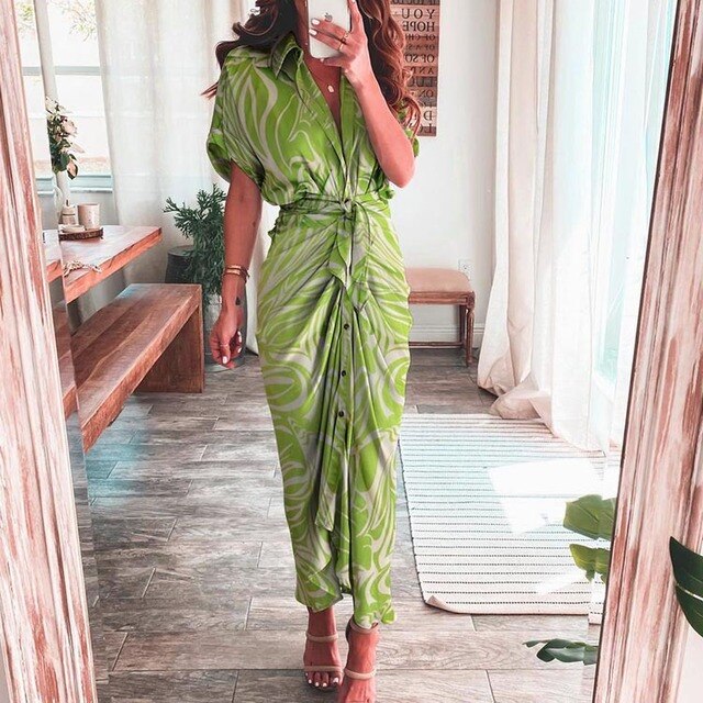 Stilla | Boho Kjole Med Multicolor Print