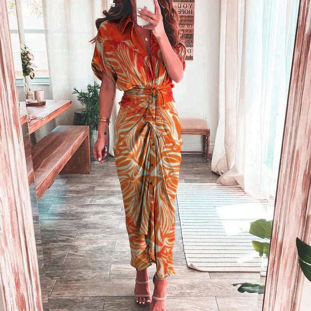 Stilla | Boho Kjole Med Multicolor Print