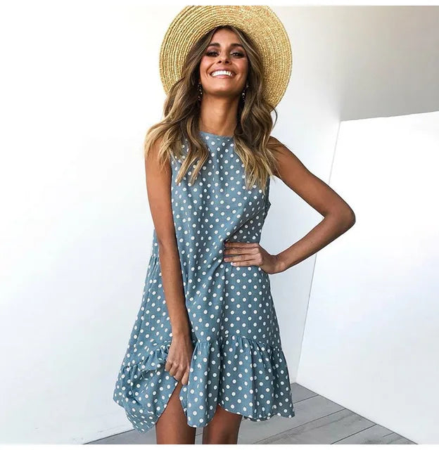 Stilla | Kjole, Ruche, Polka Dot