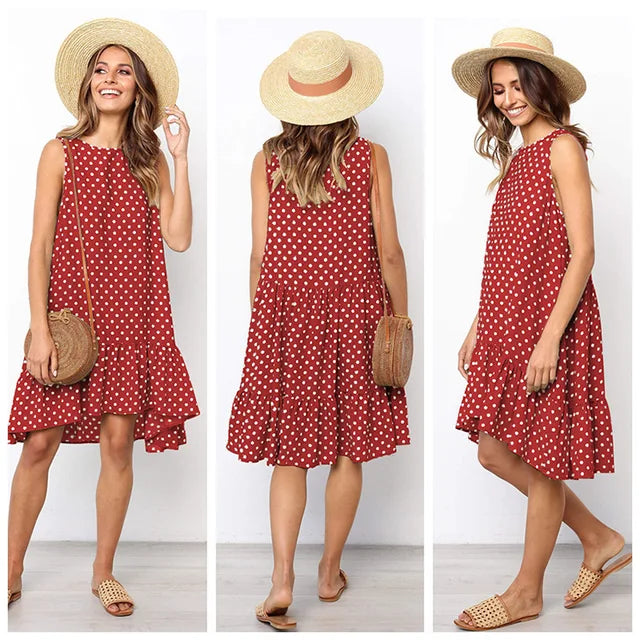 Stilla | Kjole, Ruche, Polka Dot