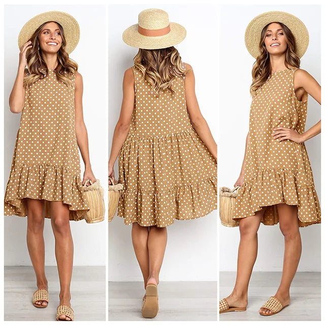 Stilla | Kjole, Ruche, Polka Dot