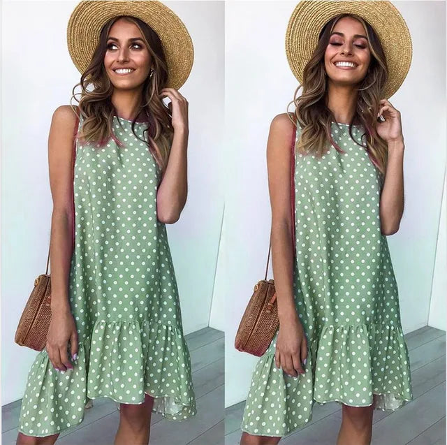 Stilla | Kjole, Ruche, Polka Dot