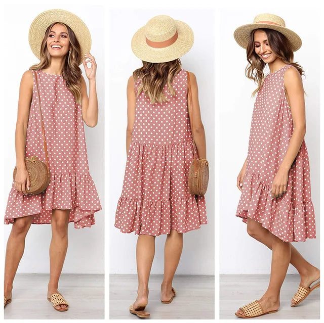 Stilla | Kjole, Ruche, Polka Dot