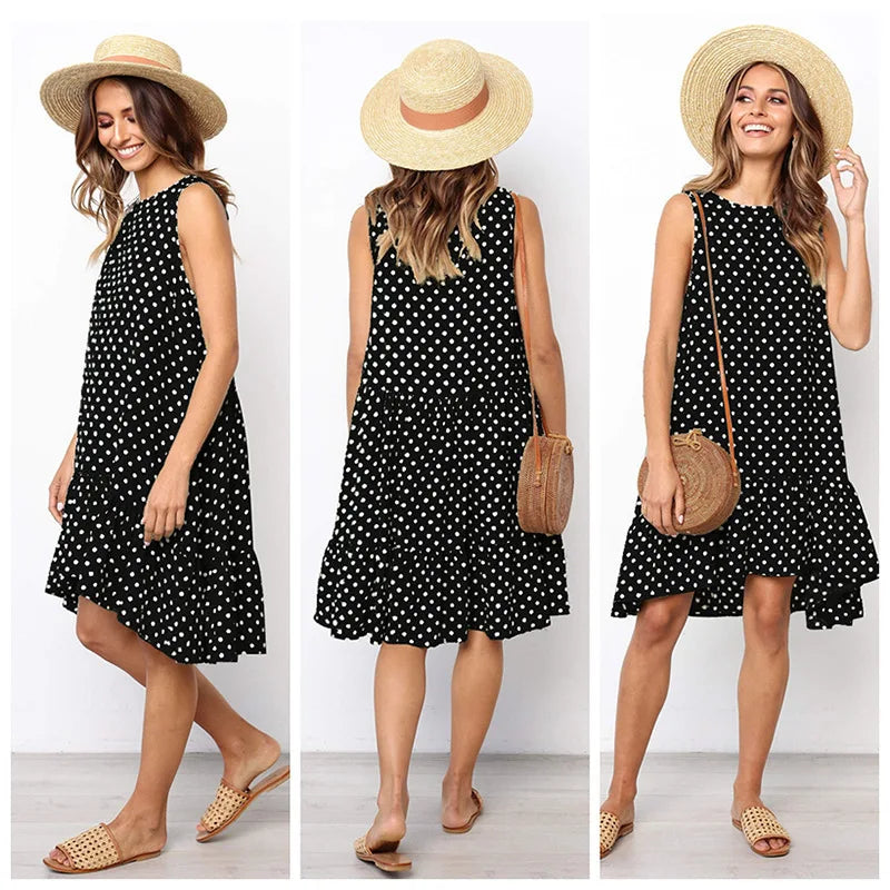Stilla | Kjole, Ruche, Polka Dot