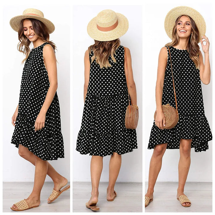 Stilla | Kjole, Ruche, Polka Dot