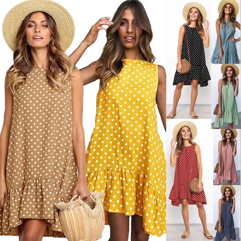 Stilla | Kjole, Ruche, Polka Dot