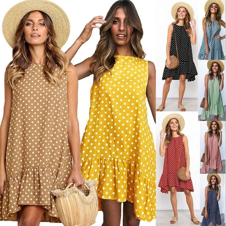 Stilla | Kjole, Ruche, Polka Dot