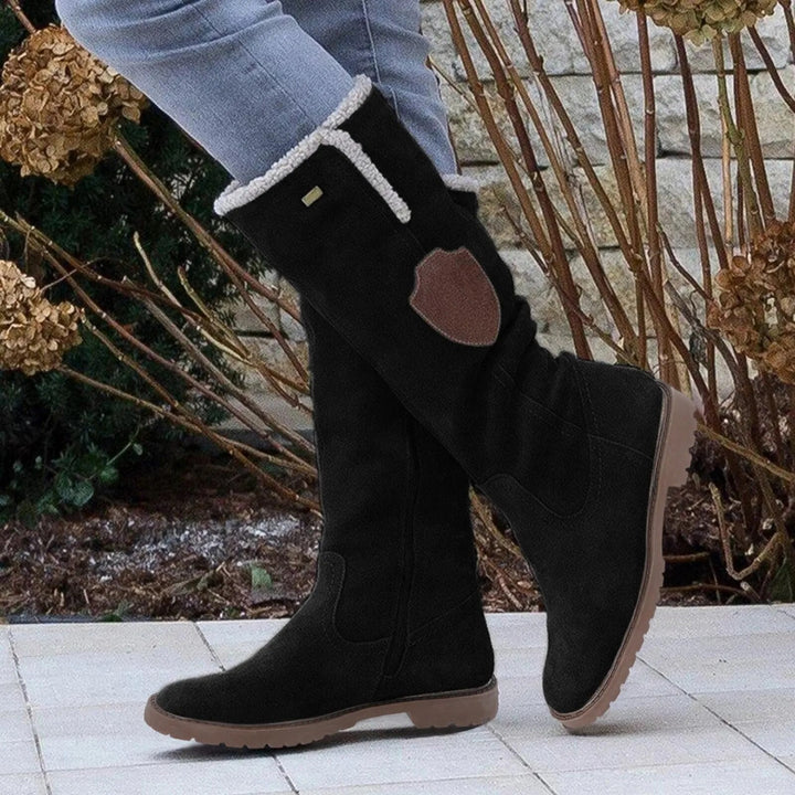 Stilla | Mid Calf Støvler SUEDE-lignende tekstur Blød for Side lynlås Profilsål