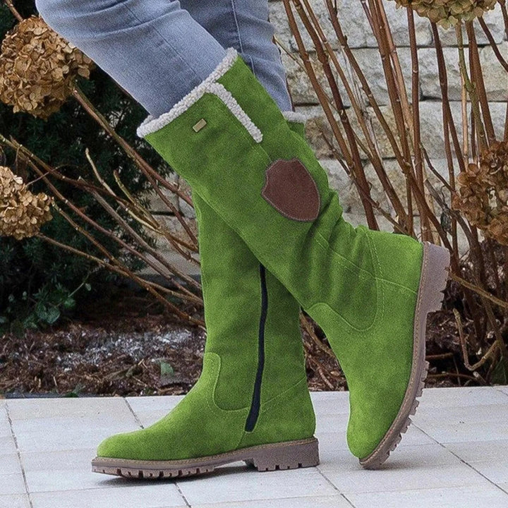 Stilla | Mid Calf Støvler SUEDE-lignende tekstur Blød for Side lynlås Profilsål