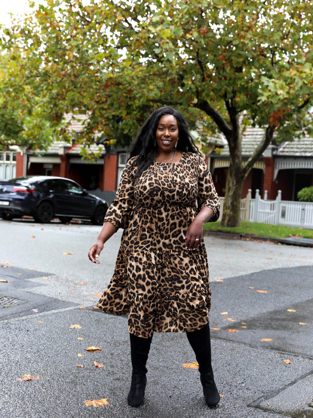 Stilla | Elegant Leopardkjole Damer