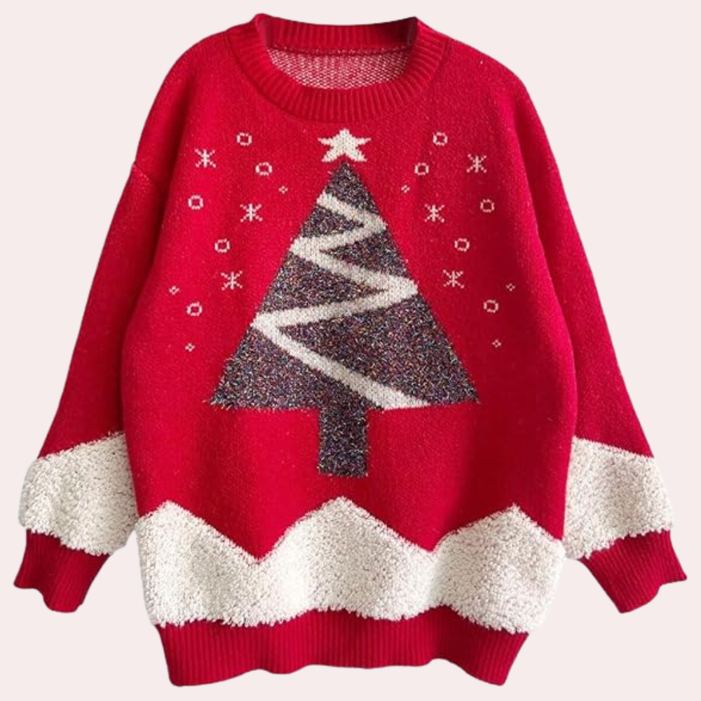 Stilla | Sweater med Juletræsprint til Dame